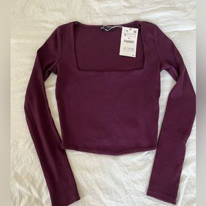 Zara Square Neck Ribbed Long sleeve - new with tags!